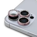 Protection de l'objectif de l'appareil photo de l'iPhone 16 Pro/16 Pro Max Guess Fixed Glitter